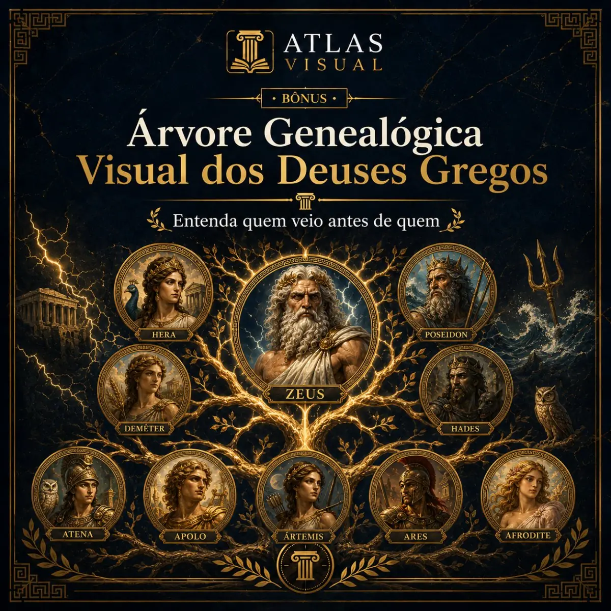 Árvore Genealógica Visual dos Deuses Gregos