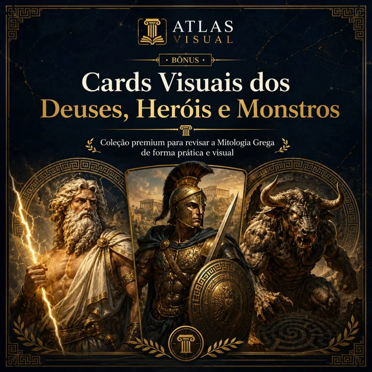 Cards Visuais dos Deuses, Heróis e Monstros